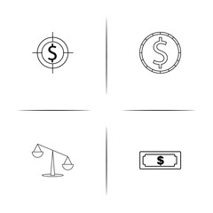 Banking, Finance And Money simple linear icon set.Simple outline icons