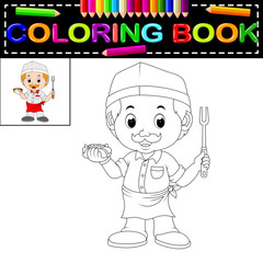 cute funny chef coloring book