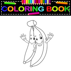 bananas with face coloring book