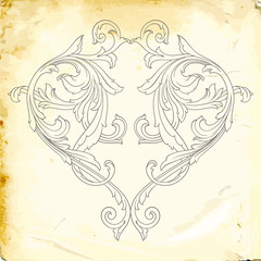 Vector baroque of vintage elements for design. 
