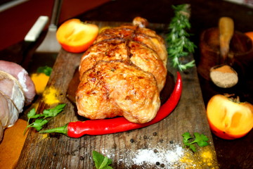 курица фаршированная.