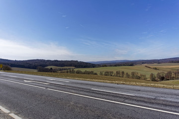beautiful landscape on a sunny winter day with blue sky
