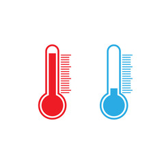 Thermometer icon, vector illustration. Cold, Hot weather. Flat design.