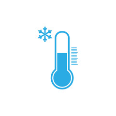 Thermometer icon, vector illustration. Cold weather. Flat design.