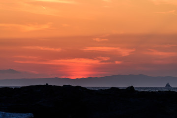 城ヶ島の日没直後　The evening sky