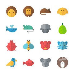 icon Animals with koala, mouse, wasp, whale and sheep