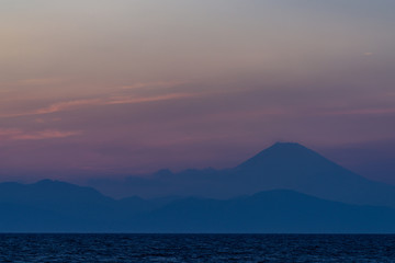 城ヶ島から見た富士山　The evening sky