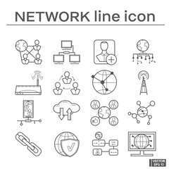 Set of network icons.