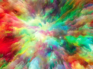 Fotobehang Mix van kleuren Kus van surrealistische verf