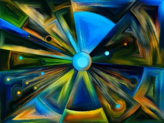 Foto op Canvas Circular stained glass design © agsandrew