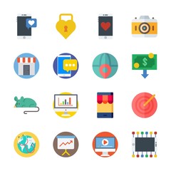 icon Digital Marketing with shop, target, statistics, money and mouse