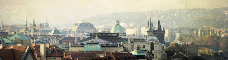 prag, morgens, altstadt, panorama, nostalgisch