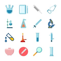 icon Laboratory with surgery, test tube, separator funnel, condenser and microscope