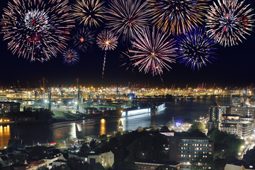 Hamburg Hafen Feuerwerk, Silvester © Max40547