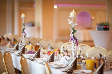 Beautiful wedding reception table decoration