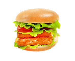 Photos big tasty burger with fish