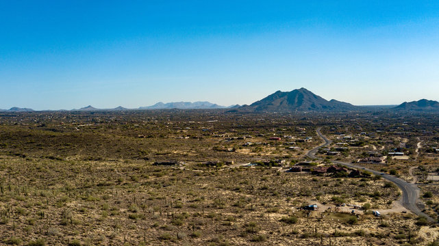 Drone View Of Spur Cross Ranch Regional Park Near Cave Creek, Arizona 