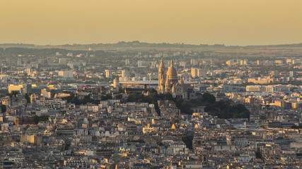 Sacre coeur in Paris at golden hour