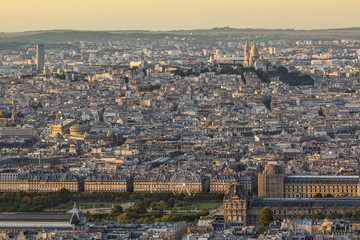 Sacre coeur in Paris at golden sunset