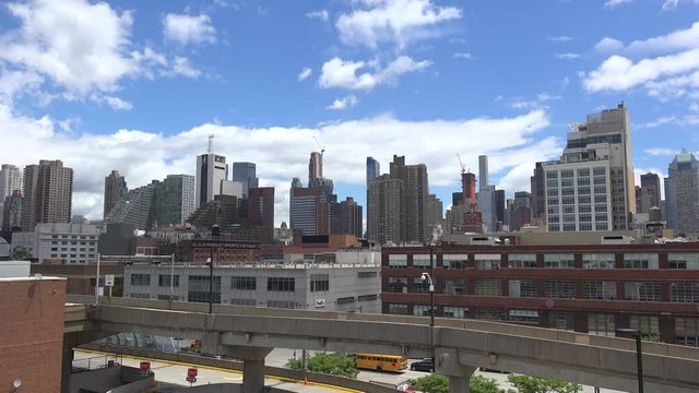 View of Midtown Manhattan (Hell's Kitchen) from Hudson River. NYC, New York, USA.