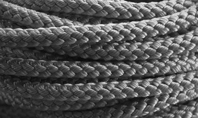 nylon rope roll in black and white optic 