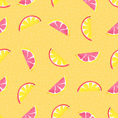 Seamless Tropical pattern of exotic fruit. Hand drawn food design