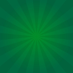 Vintage sun poster green background for St. Patrick's day design or greeting card. Radial element pattern backdrop. Sunburst or starburst. Sunlight placard. Vector illustration