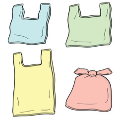 vector set of plastic bag