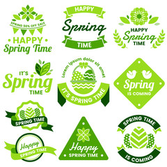 Spring Retro Vintage Vector Label