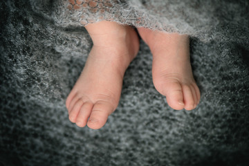 tiny foot of newborn baby