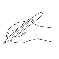 vector set of hand writing with pen