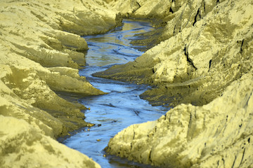 Water stream in sand