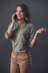 Fototapeta premium Woman with gadget