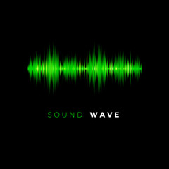 Fototapeta premium Audio wave. Sound beat line. Music equalizer on dark background. Vector illustration