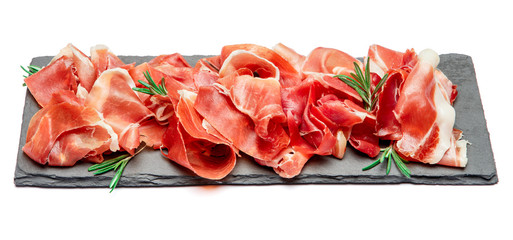 Italian prosciutto crudo or spanish jamon