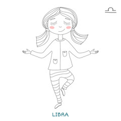 cute girl in the form of zodiac sign. Libra