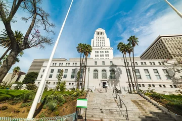Foto auf Alu-Dibond Front view of Los Angeles city hall © Gabriele Maltinti