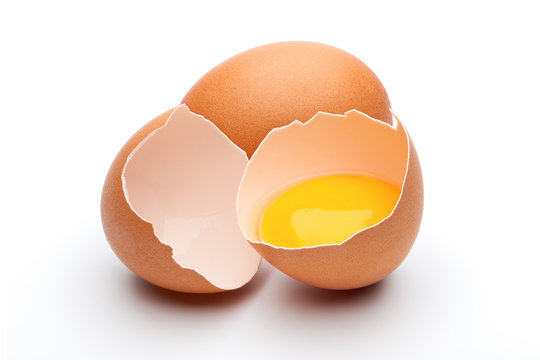 Broken egg with yolk