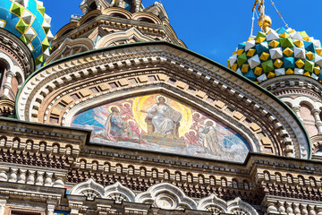 Fototapeta na wymiar Church of the Savior on Spilled Blood in Saint Petersburg, Russia. Fragment