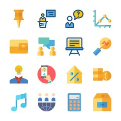 icon Business with real estate, user, calculator, conversation and smartphone