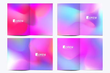 Obraz na płótnie Canvas Modern vector set for brochure Leaflet flyer advert cover catalog magazine or annual report.. Abstract fluid 3d shapes vector trendy liquid colors backgrounds. Colored fluid graphic composition.