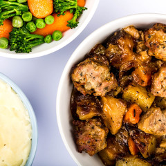 Pulled Pork And Stuffing With Root Vegetables