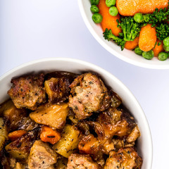 Pulled Pork And Stuffing With Root Vegetables