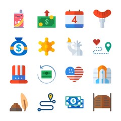 icon United States with statue of liberty, united states, money, location and independent day