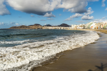 LAS PALMAS, GRAND CANARIA / SPAIN - FEBRUARY 19 2018: LAS PALMAS OCEAN COAST