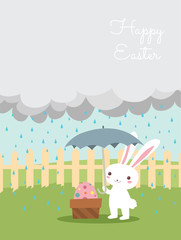 Easter bunny vector card template - 196782521