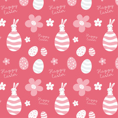 Easter bunny vector seamless pattern - 196782585