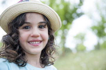 Little girl springtime in the park