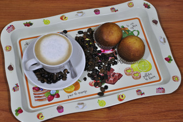 Cafe con leche y dulces