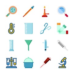 icon Laboratory with lab, cylinder, funnel, beaker and condenser